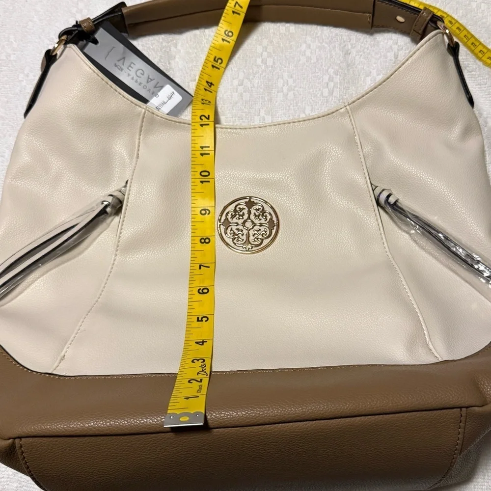 Deluxity Cream and Tan Hobo Bag